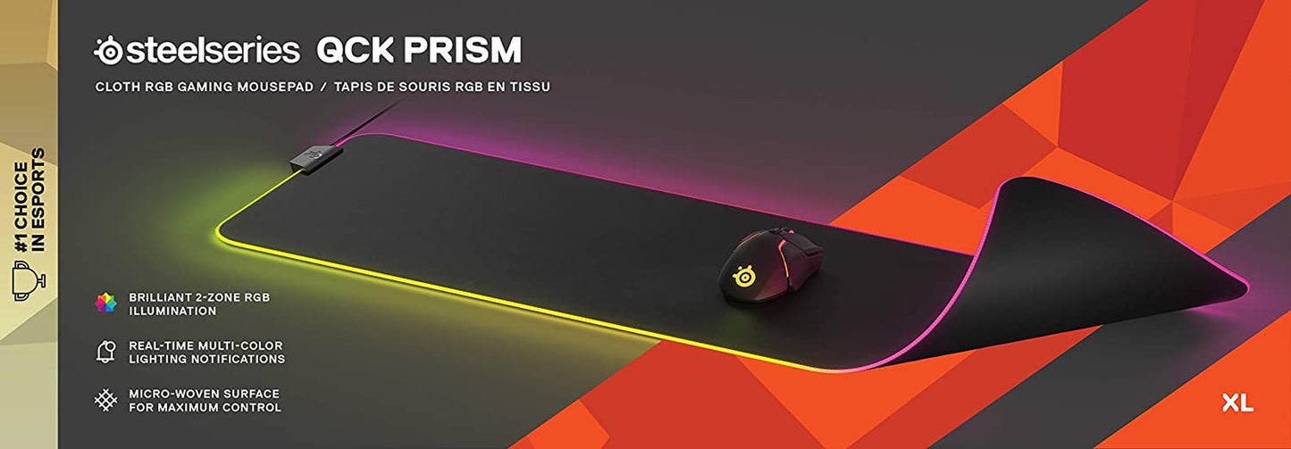 Qck Gaming Mouse Pad - XL RGB Prism Cloth