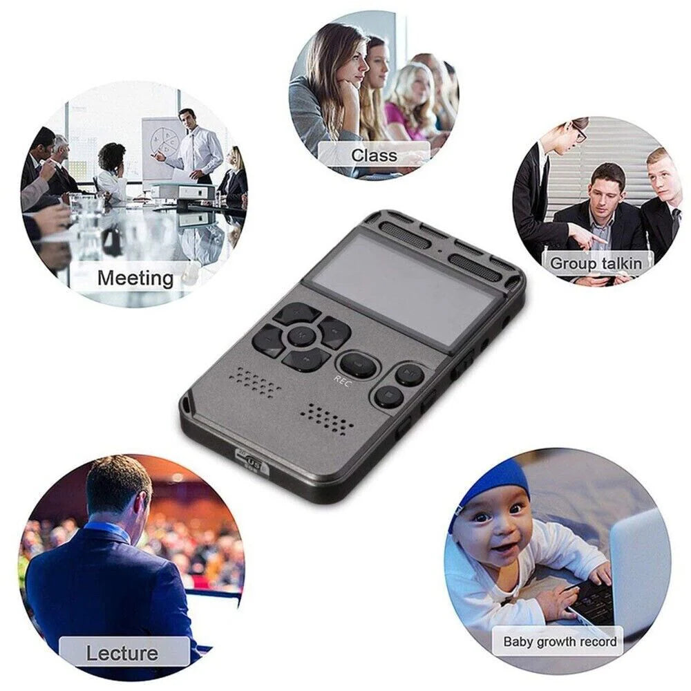 64GB Rechargeable Sound Voice Recorder MP3 Player