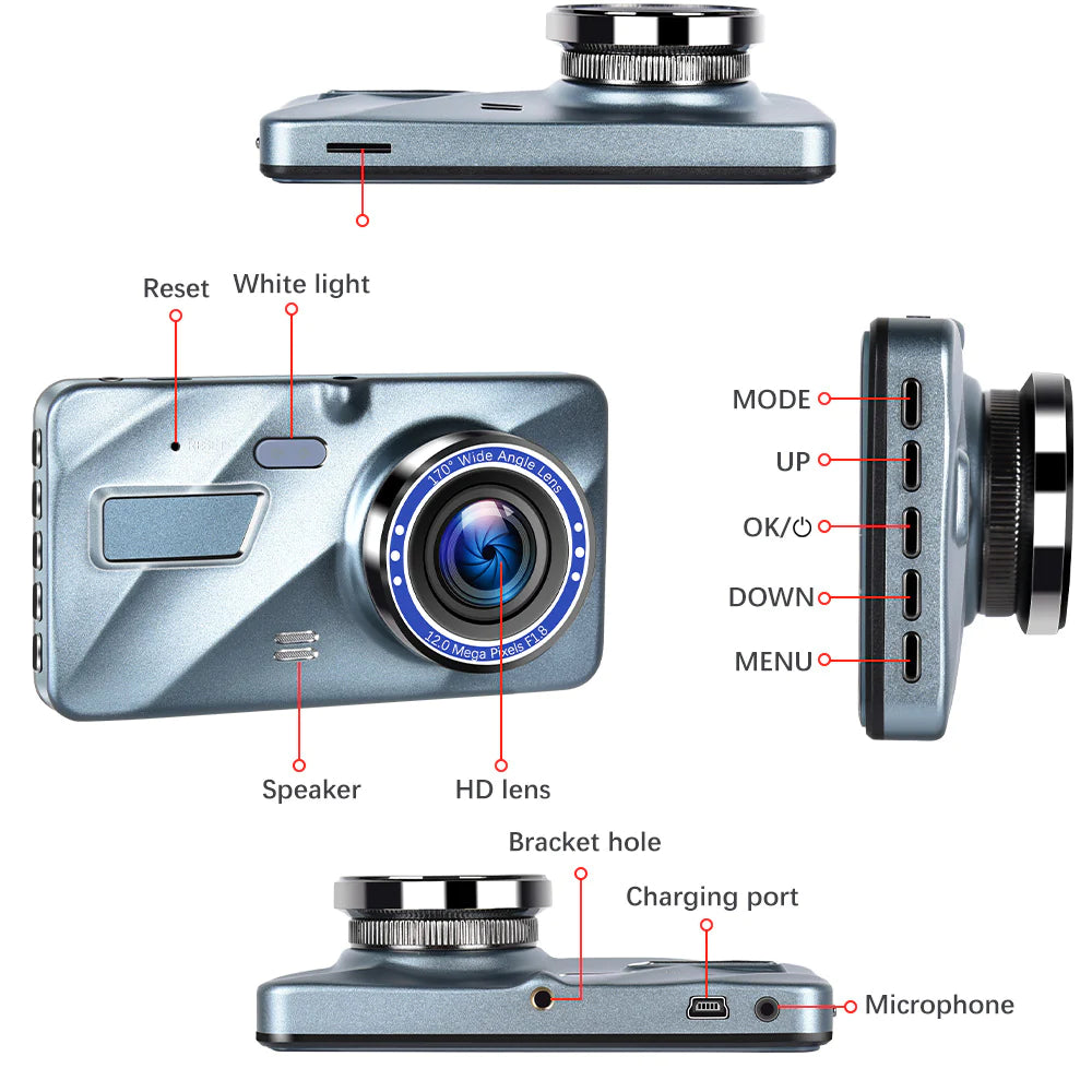 Touch Screen Dash Cam 4" 1080P