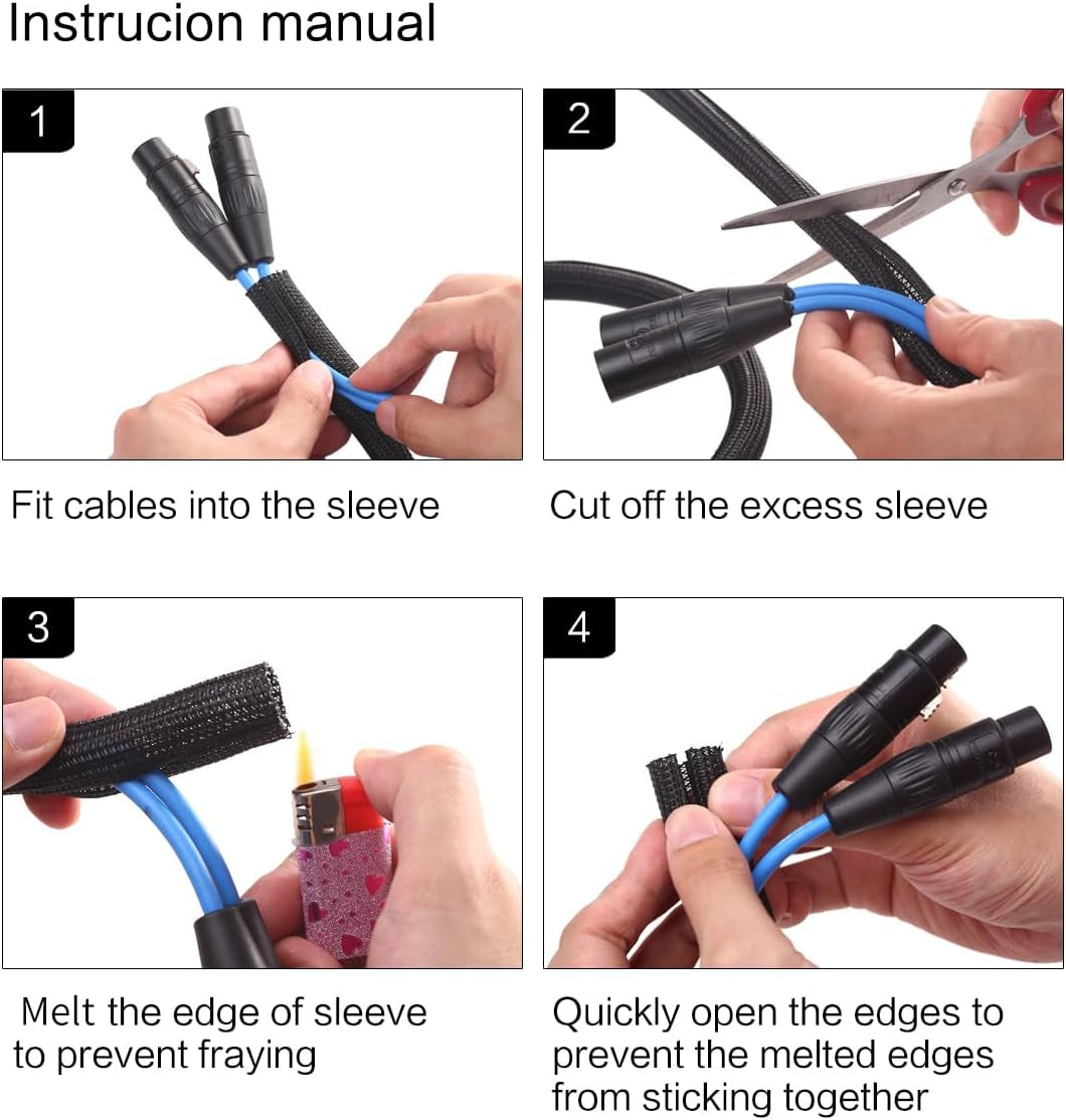 10Ft - 3/8 Inch Cord Protector Wire Loom Tubing Cable